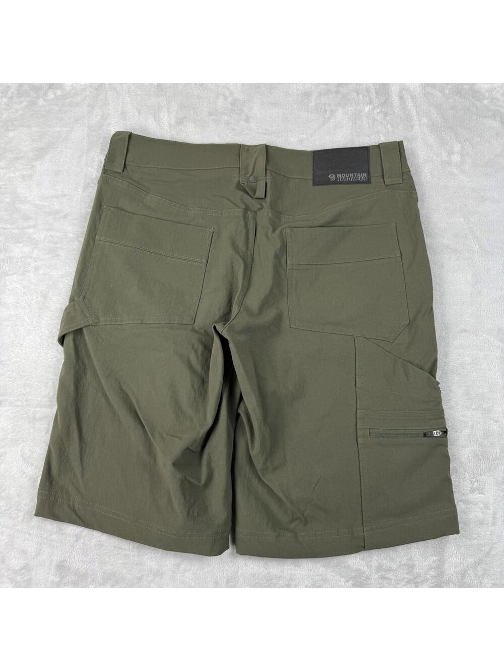 Mountain Hardwear Cargo Shorts Mens 32 Olive Hiking Outdoor Nylon Stretch Utilit